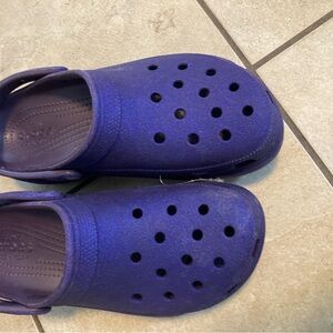 CROCS Women's Sparkling Purple Clogs glitter platform